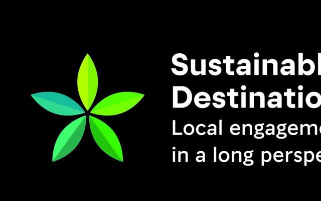 The Sustainable Destination logo: a green leaf mark beside the text Sustainable Destination, local engagement in a long perspective.