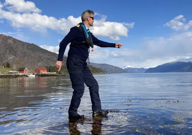 Captain Tor and Miss Fjords boat in Balestrand harbor